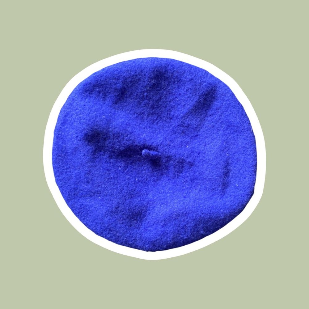 Blue Wool Beret